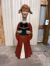 Vintage Blow Mold Caroler. ALFCO Artistic Latex Mold, 1960, 40 inch High - Girl  picture