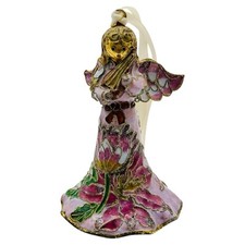 Alsan Victorian Enamelling Enamel Gold Gilt Angel Christmas Ornament picture