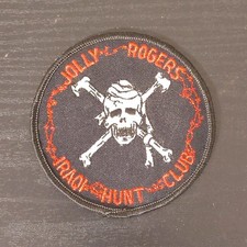 Jolly Rogers Pirate Hunt Club Navy Skull Crossbones Militaria Patch picture