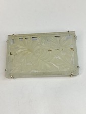Vintage Chinese Carved Jade Celadon Sterling pin picture