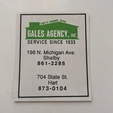Gales Agency Inc Service Since 1933 N Michigan Ave Shelby 1990 MI Ad SAJ9-S73 picture