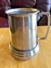 Vintage 1970s Playboy Club Aluminum Beer Tankard Logo Both Sides/Clear Bottom/EX picture