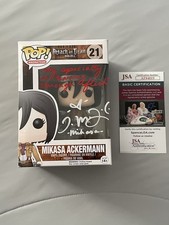 Funko Pop Attack On Titan Mikasa Ackerman #21 With JSA Signed By Trina Nishimura picture