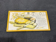 VTG 1976 Soovia Janis TIME OUT Recipe Wall Art  Decor Signed JACQUE picture