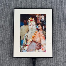 Holy Man Varanasi India Original Photography Signed John Hutchinson Framed 16x20 picture