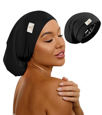 SECZIPE 100% Mulberry Silk Bonnet for Sleeping for Curly Hair and Braids, Wrap w picture