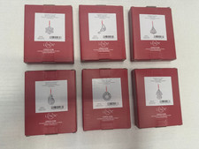 Lot 6 Lenox Sparkle and Scroll Silver Christmas Ornaments New picture