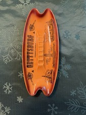 Vintage Gettysburg PA Ceramic Souvenir Ashtray Lincoln Civil War 10” Orange picture