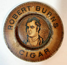 Antique Robert Burns Cigar Advertising Tip Tray - Ashtray Tin Litho Tobacco Ad picture