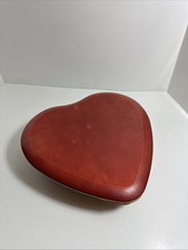 2004 Longaberger Heart Shape Basket With Red Lid And Plastic Liner Baskets picture