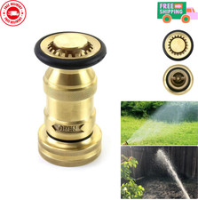 1.5in NST/NH Brass Fire Hose Nozzle Jet Fog Adjustable 85 GPM 100 PSI Water picture