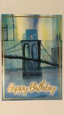 Vintage Happy Birthday Greeting Card Blue Watercolor Design Do Good picture
