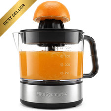 Elite Gourmet Electric Citrus Juicer 40W Pulp Control 24oz Black Steel picture
