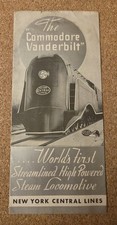 1934 New York Central Lines Commodore Vanderbilt Streamlined Train Brochure  picture