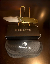 Remette RT-Rhino Green G10 Manual Folding Pocketknife Drop Point Plain Clip picture