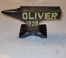 Oliver 1929 Cast Iron Mini Anvil Display Paperweight Raised Letters picture