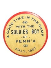 Soldier Boy of Pennsylvania Pinback Button Camp Souvenir 1
