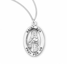 St. Ava Sterling Silver Medal Necklace, 18 Inch Chain picture