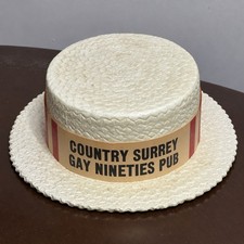 Vtg Country Surrey Inn Gay Nineties Pub Foam Boater Hat Poconos LGBTQ Interest picture