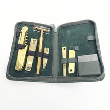 Royce New York Genuine Leather Men's Travel Grooming Kit Essentials Gold Plated picture