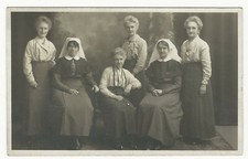 PORTRAIT OF FOUR OLDER WOMEN AND TWO YOUNG (NUNS?) OR (NURSES?) picture