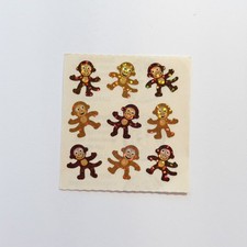 Vintage Glittery MONKEYS Sandylion Stickers 1 Square picture