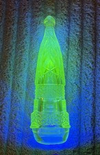 Vintage/Antique Vaseline Uranium Glass Automobile Bud Vase Yellow No Bracket picture