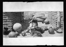 Photo:Southwest Pueblo Woman Pottery Adobe Courtyard 1920s picture