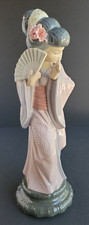 Lladro #4990 Timid Japanese Chrysanthemum Geisha Girl w/ Fan Porcelain Figurine picture