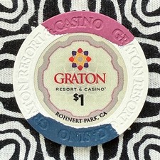 Graton Resort $1 Rohnert Park, California Poker Gaming Casino Chip A7 picture