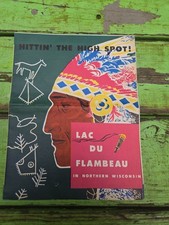 Vintage Orig.LDF WI Chamber Commerce Foldout Pamphlet Lac Du Flambeau Wisconsin picture