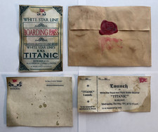 Titanic Launch Ticket, Boarding Pass, Postcard, and Envelope - White Star Line picture