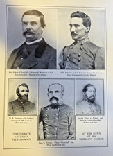 1912 Illustration Civil War Confederate Generals With Stonewall Jackson picture