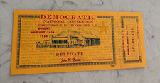 1964 Democratic National Convention Delegate Full Ticket Atlantic City Aug. 24th picture