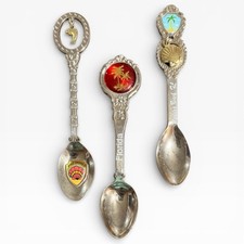 Vintage Souvenir Spoon Set Florida Madeira Beach Gulf Shores Dolphin Shell 3pc picture