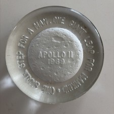 Fenton Glass Apollo 11 1969 Moon Landing Collectible Glass Paperweight Vintage picture