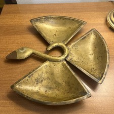Mixed Metals Mexican Modernist Abstract Bird Tray-Los Castillos Taxco Style 12” picture