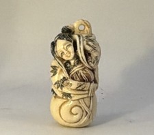 VTG Japanese Natsuke A Carved Woman 3” picture