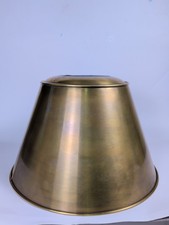 New York Public Library Vintage Brass Lamp Shade With White Enamel Rare EUC picture