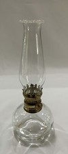 Miniature LampLight Farms Clear Glass Oil Lamp 8” Lamp Light Vintage Italy picture
