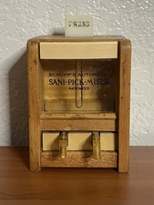Vintage Schupp's Automatic Sani Pick Miser Wooden Dispenser picture