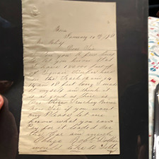 1889 Handwritten Letter Dated January 16 on Embossed Stationery picture