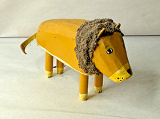Vintage Susan Ryan Hand Carved Painted Folk Art Lion Figurine 1998 picture