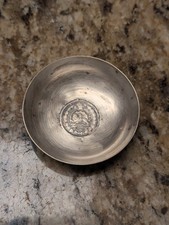Antique Vintage Persian Brass Bowl - Genuine Coin - Mid Century- picture