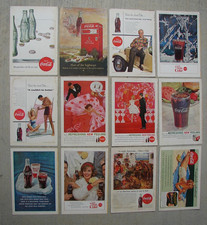 12 lot Coca Cola Soda Pop Vintage Magazine Page AD Advertising Coke 8X10
