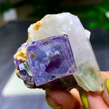 68G Natural Purple Blue fluorite+ white crystal mineral sample/Yaogang Xian picture