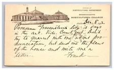 1902 Postal Card Horticultural Dept Ag College Amherst Massachusetts MA Postcard picture