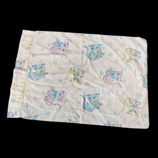 VTG Toddler Pillow Case Kitschy Kitty Cat Print 60s 70s 13 X 18
