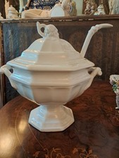 Antique c1851 Ironstone Soup Tureen Grape Gothic Panel  picture