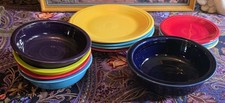 Lot of 13 Classic GENUINE FIESTA HLC USA Dinner/Salad Plates Bowls MULTICOLOR picture